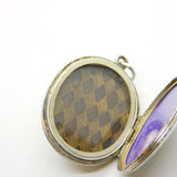 Victorian Silver Plated, Black Enamel & Turquoise Mourning Locket Antique c1860