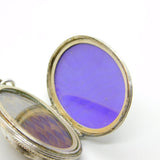 Victorian Silver Plated, Black Enamel & Turquoise Mourning Locket Antique c1860