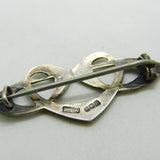 Art Nouveau Sterling SIlver & Enamel Floral Brooch Antique 1909 Birmingham