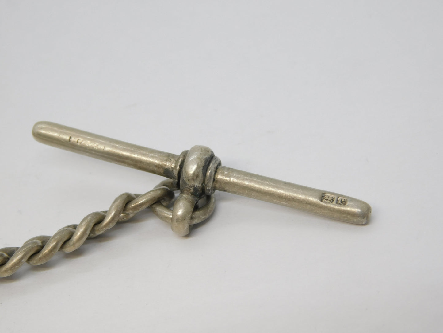 Victorian Sterling Silver Single Albert Watch Chain Antique 1898 London