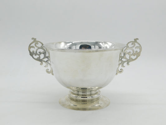 Victorian Sterling Silver Floral Rose Bowl Antique 1896 London Goldsmiths & Silversmiths Co.