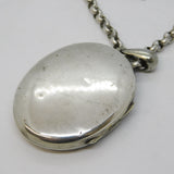 Victorian Sterling Silver Aesthetic Parrot Locket Pendant Necklace Antique c1880