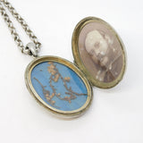 Victorian Sterling Silver Aesthetic Parrot Locket Pendant Necklace Antique c1880
