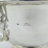 Victorian Sterling Silver Floral Rose Bowl Antique 1896 London Goldsmiths & Silversmiths Co.