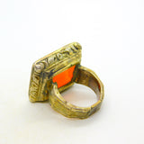 George III 9ct Gold, Carnelian Agate 'VL' Initial Seal Signet Ring Antique c1790