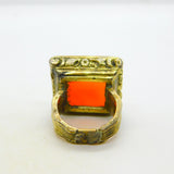 George III 9ct Gold, Carnelian Agate 'VL' Initial Seal Signet Ring Antique c1790
