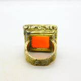 George III 9ct Gold, Carnelian Agate 'VL' Initial Seal Signet Ring Antique c1790