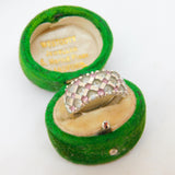 9ct White Gold, Blue & Pink Topaz Dress Ring Vintage 2004 Birmingham