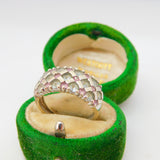 9ct White Gold, Blue & Pink Topaz Dress Ring Vintage 2004 Birmingham