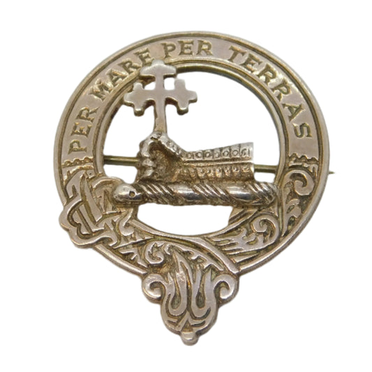 Scottish Sterling Silver MacDonald Clan Brooch Pin Vintage 1960 Edinburgh