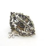 18th Century Iberian Sterling Silver & Gold Paste Set Floral Brooch Antique