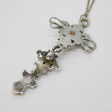 18th Century Sterling Silver Iberian Style Rock Crystal Pendant Necklace Antique