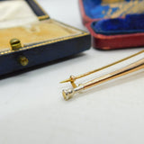 Victorian 9ct Rose Gold Hunting Horn Brooch Pin Antique c1900 White Gold Ends