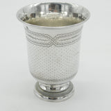 Victorian French .950 Silver Floral Engraved Wine Beaker c1850 Antique
