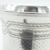 Victorian French .950 Silver Floral Engraved Wine Beaker c1850 Antique