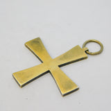 Victorian Sterling Silver Gilt Red Guilloche Enamel Maltese Cross Fob Antique c1880