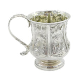 George IV Sterling Silver Floral Pattern Christening Mug Antique 1828 London