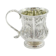 George IV Sterling Silver Floral Pattern Christening Mug Antique 1828 London