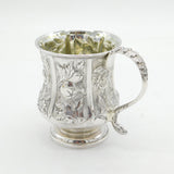 George IV Sterling Silver Floral Pattern Christening Mug Antique 1828 London