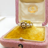 1ct Rose Cut Diamond Set 18ct Gold Floral Band Ring Antique c1800 Georgian