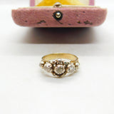 1ct Rose Cut Diamond Set 18ct Gold Floral Band Ring Antique c1800 Georgian