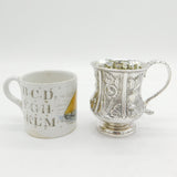 George IV Sterling Silver Floral Pattern Christening Mug Antique 1828 London
