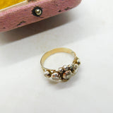 1ct Rose Cut Diamond Set 18ct Gold Floral Band Ring Antique c1800 Georgian