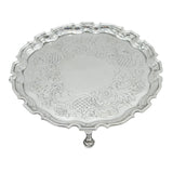 George II Sterling Silver Floral Pattern Salver Dish Antique 1736 London