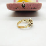 1ct Rose Cut Diamond Set 18ct Gold Floral Band Ring Antique c1800 Georgian