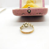1ct Rose Cut Diamond Set 18ct Gold Floral Band Ring Antique c1800 Georgian