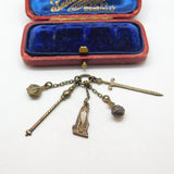 King George V Sterling Silver Gilt Coronation Charm Pendant Antique 1911