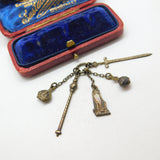 King George V Sterling Silver Gilt Coronation Charm Pendant Antique 1911
