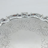 George II Sterling Silver Floral Pattern Salver Dish Antique 1736 London