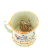 19th Century Staffordshire Large Ceramic Novelty Frog Mug Antique c1840