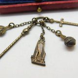 King George V Sterling Silver Gilt Coronation Charm Pendant Antique 1911