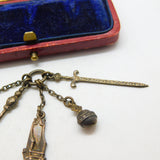 King George V Sterling Silver Gilt Coronation Charm Pendant Antique 1911