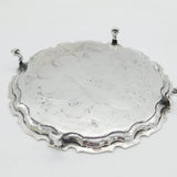 George II Sterling Silver Floral Pattern Salver Dish Antique 1736 London