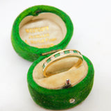 14ct Yellow Gold, Emerald & Diamond Half-Eternity Ring Vintage c1980