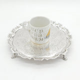 George II Sterling Silver Floral Pattern Salver Dish Antique 1736 London