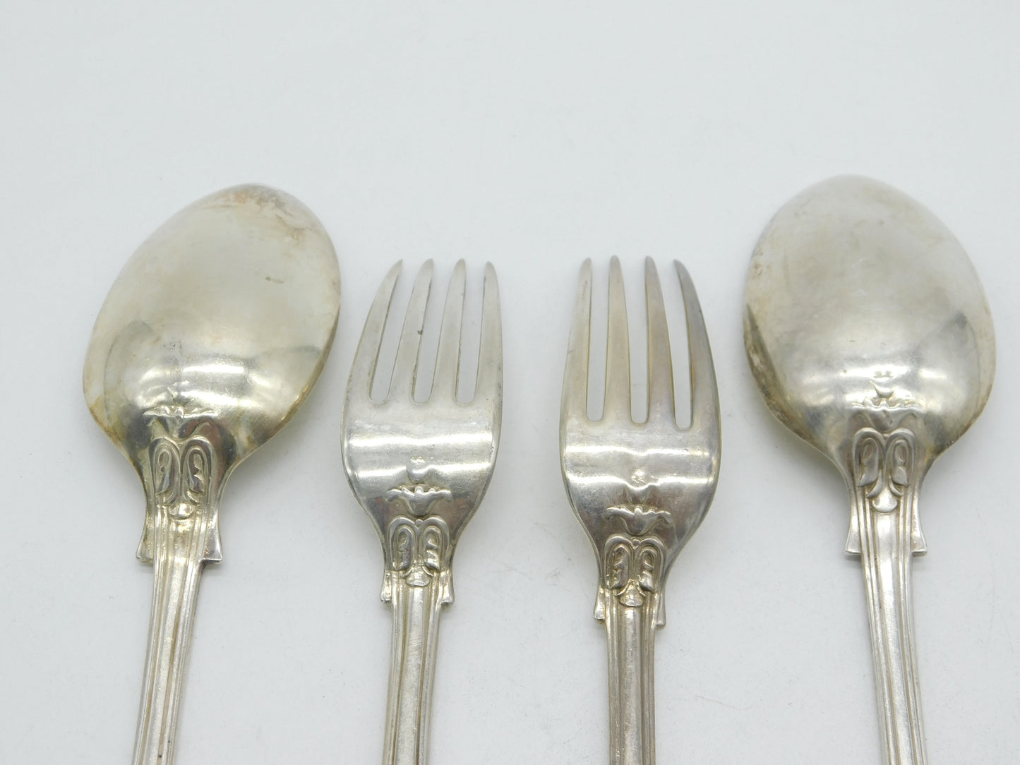 William IV Sterling Silver Acropolis Crest Serving Cutlery Set Antique 1832 London