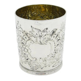 Victorian Sterling Silver Floral Pattern Beaker Cup Antique 1844 London