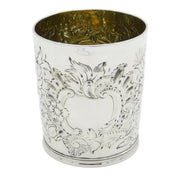 Victorian Sterling Silver Floral Pattern Beaker Cup Antique 1844 London