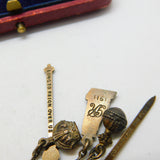King George V Sterling Silver Gilt Coronation Charm Pendant Antique 1911