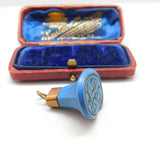 Georgian 9ct Rose Gold & Blue Hardstone Initial Intaglio Fob Antique c1800