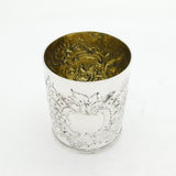 Victorian Sterling Silver Floral Pattern Beaker Cup Antique 1844 London