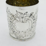 Victorian Sterling Silver Floral Pattern Beaker Cup Antique 1844 London