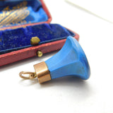 Georgian 9ct Rose Gold & Blue Hardstone Initial Intaglio Fob Antique c1800