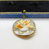 Georgian Rose Gold & Carved Shell 'Doves of Pliny' Cameo Brooch Antique c1790
