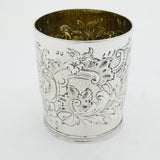 Victorian Sterling Silver Floral Pattern Beaker Cup Antique 1844 London