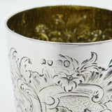Victorian Sterling Silver Floral Pattern Beaker Cup Antique 1844 London